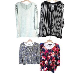 Women's 1X 14W 16W Tops Shirts Blouses Sweaters Wholesale Bulk Lot of 4